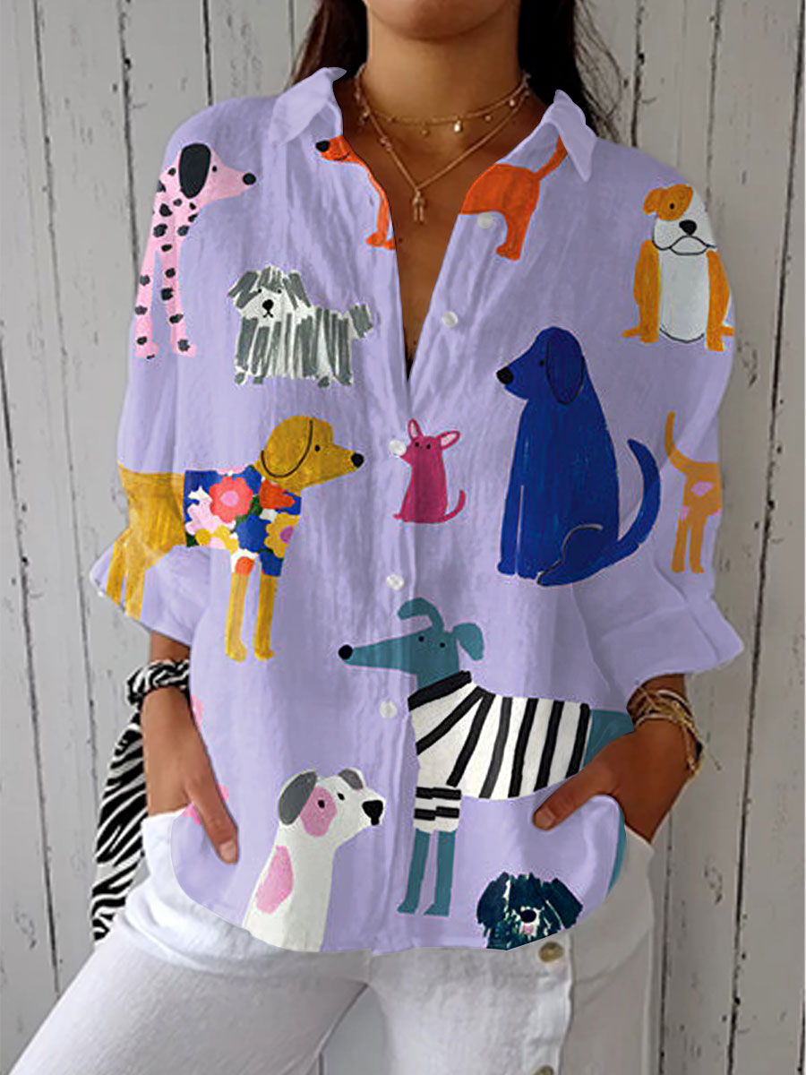 Franka™ | Playful Dogs Blouse