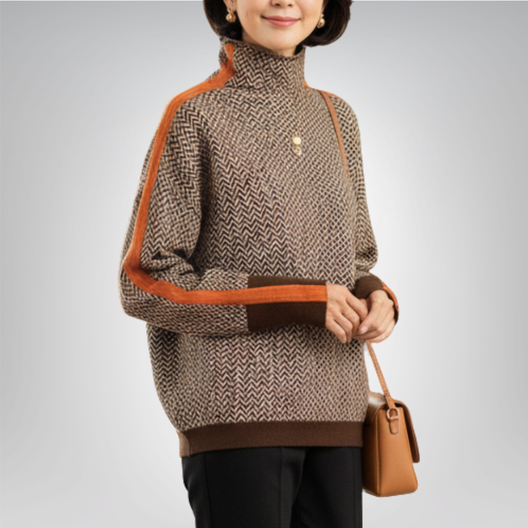 Eleanor™ | Herringbone Luxe Turtleneck