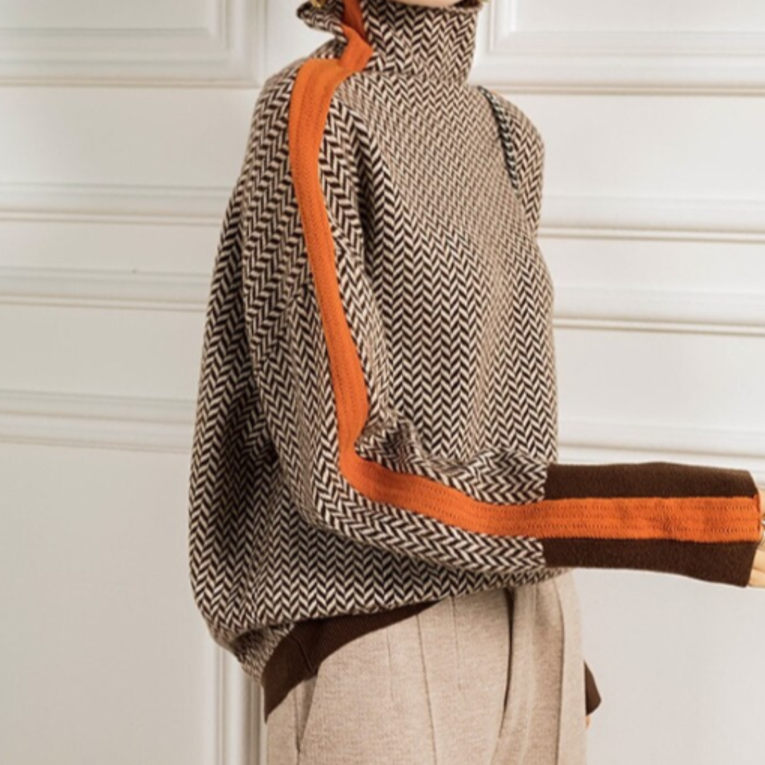 Eleanor | Herringbone Luxe Turtleneck