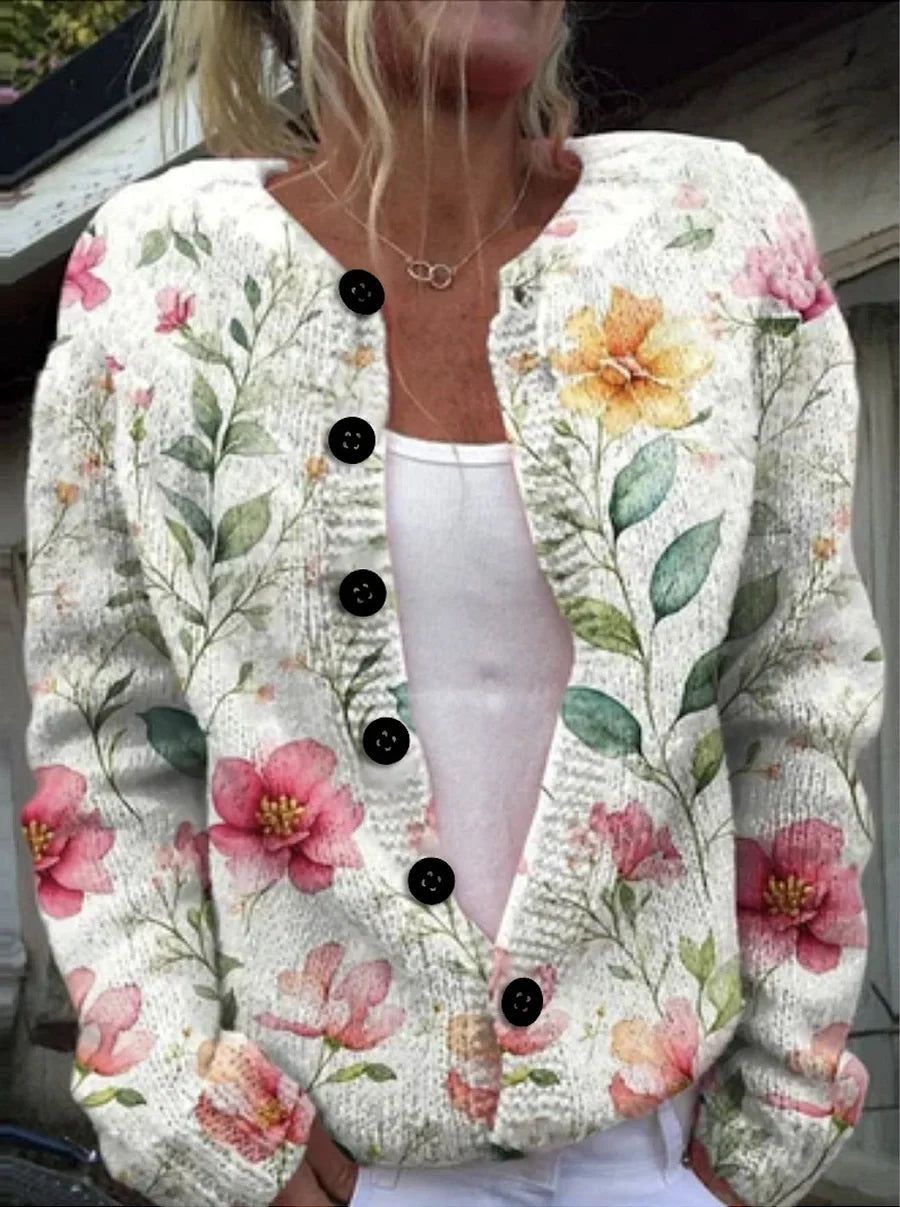 Florentina™ – Elegant Cardigan with Floral Detail