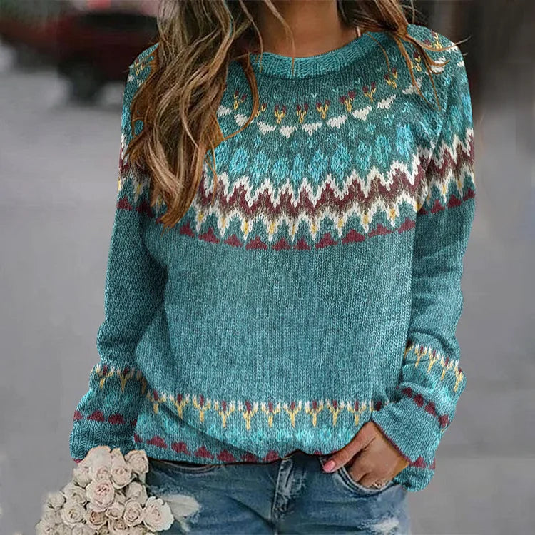 Orsini Vintage™ - Comfortable Retro Wave Pattern Sweatshirt