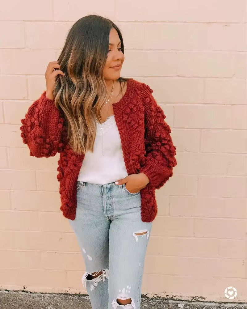 AVA™ - Cozy Long Sleeve Open Front Cardigan