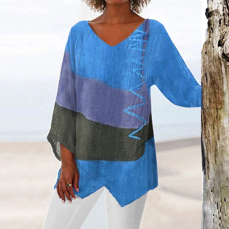 Helene™ - Trendy V-hals Colortop