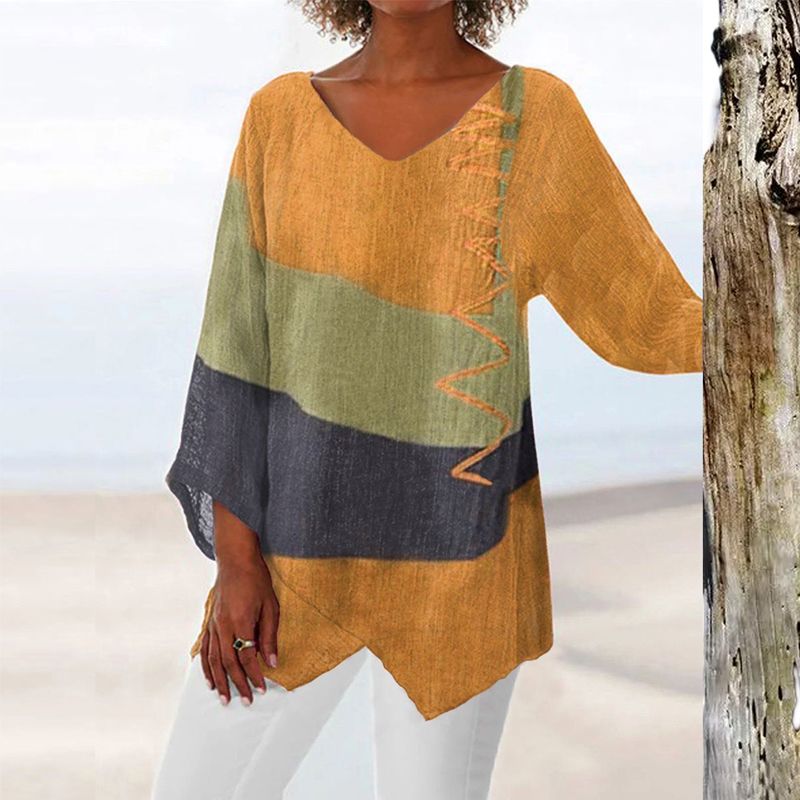 Helene™ - Trendy V-hals Colortop